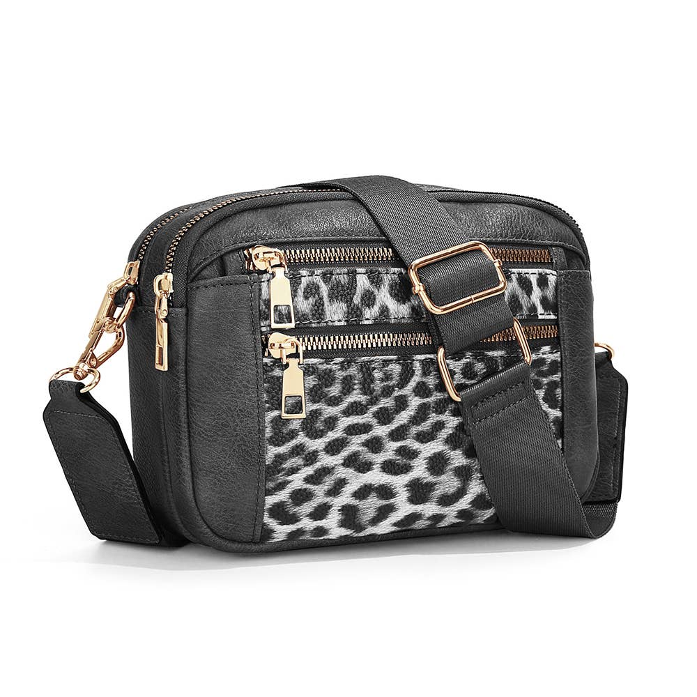 Leopard Print Multi-Functional Crossbody Bag