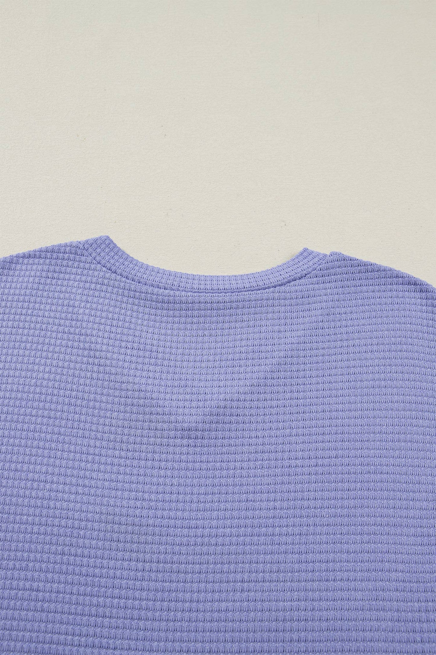 Waffle V Neck Short Sleeve Knit