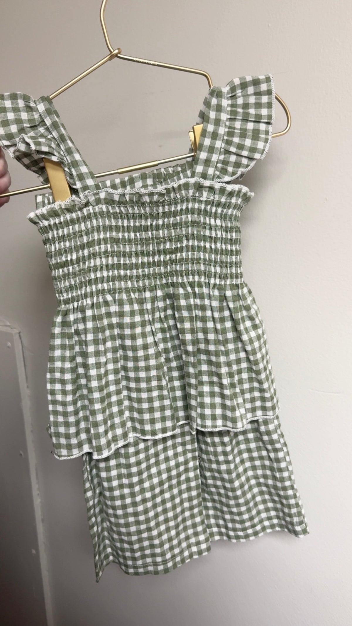 Olive Plaid Pant Set