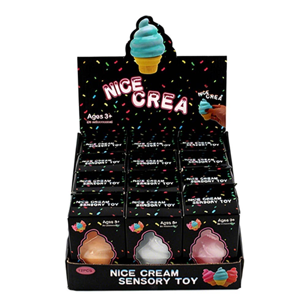 12PCS - Ice Cream Cone Squeeze Squishy Stress Relief Toy