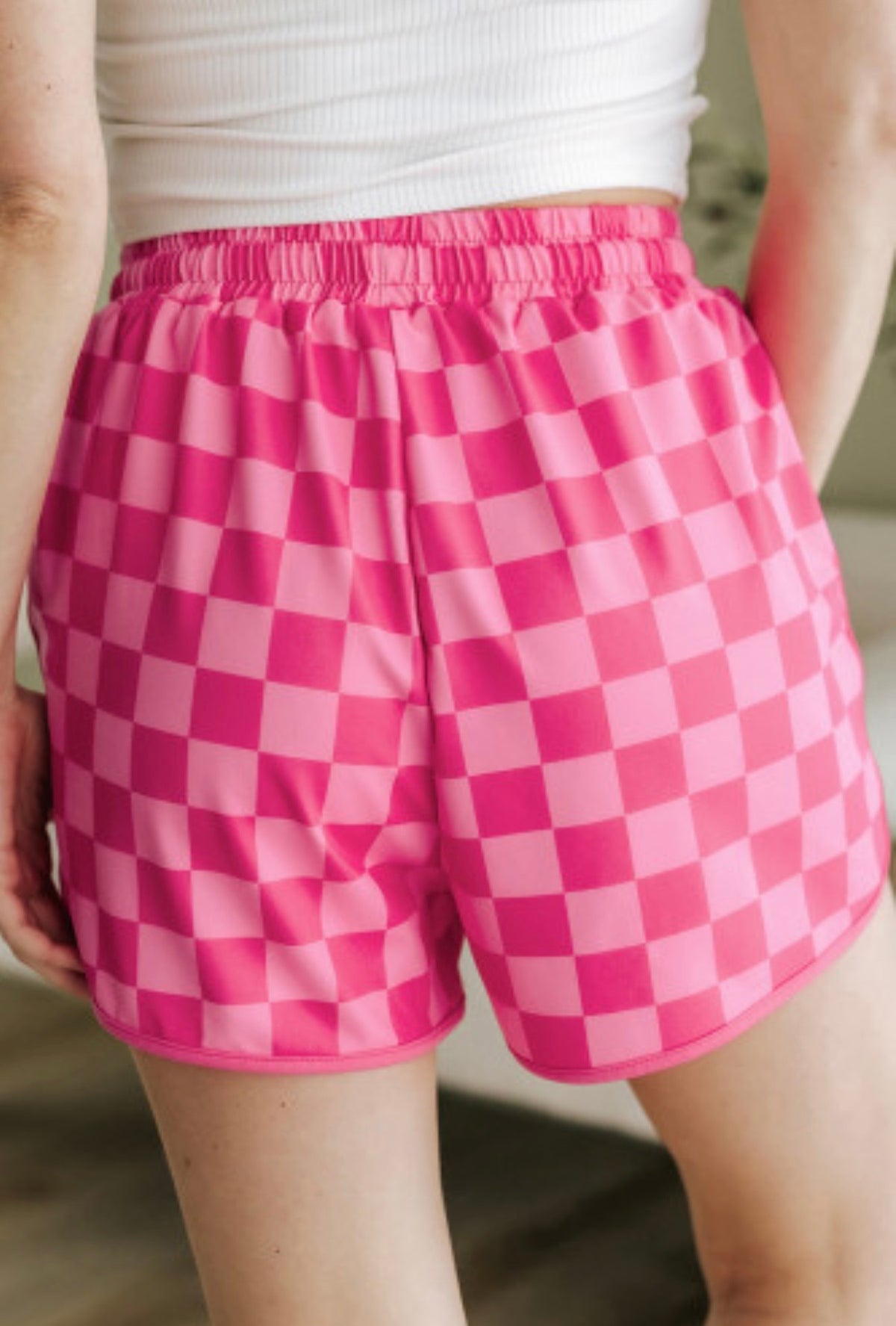 Madison Pink Checkered Shorts