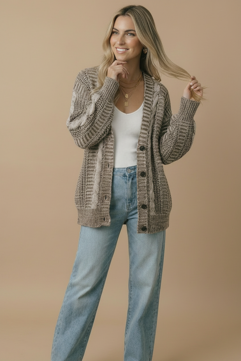 Oversized Chunky Cable Cardigan