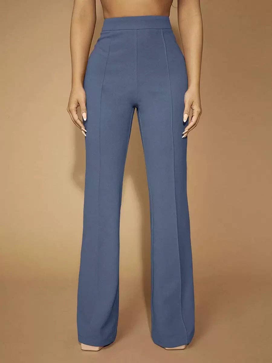 High Waist Straight Leg Pants Women's Work Trousers