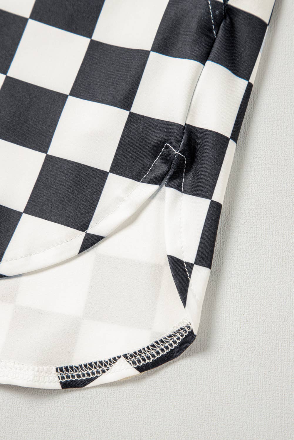 Checkered Print High Waist Casual Shorts
