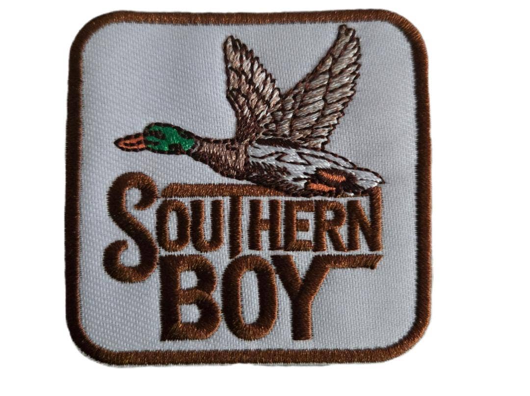 Southern Boy Duck Embroidered Iron On Patch