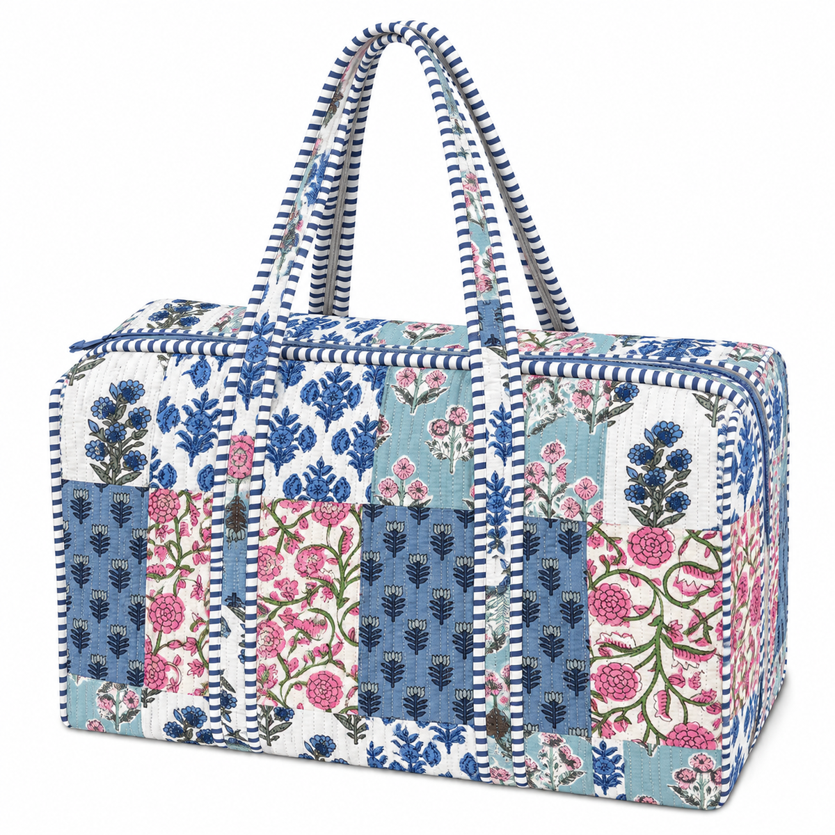 Pastel Blue Patchwork Quilted Bag Print
