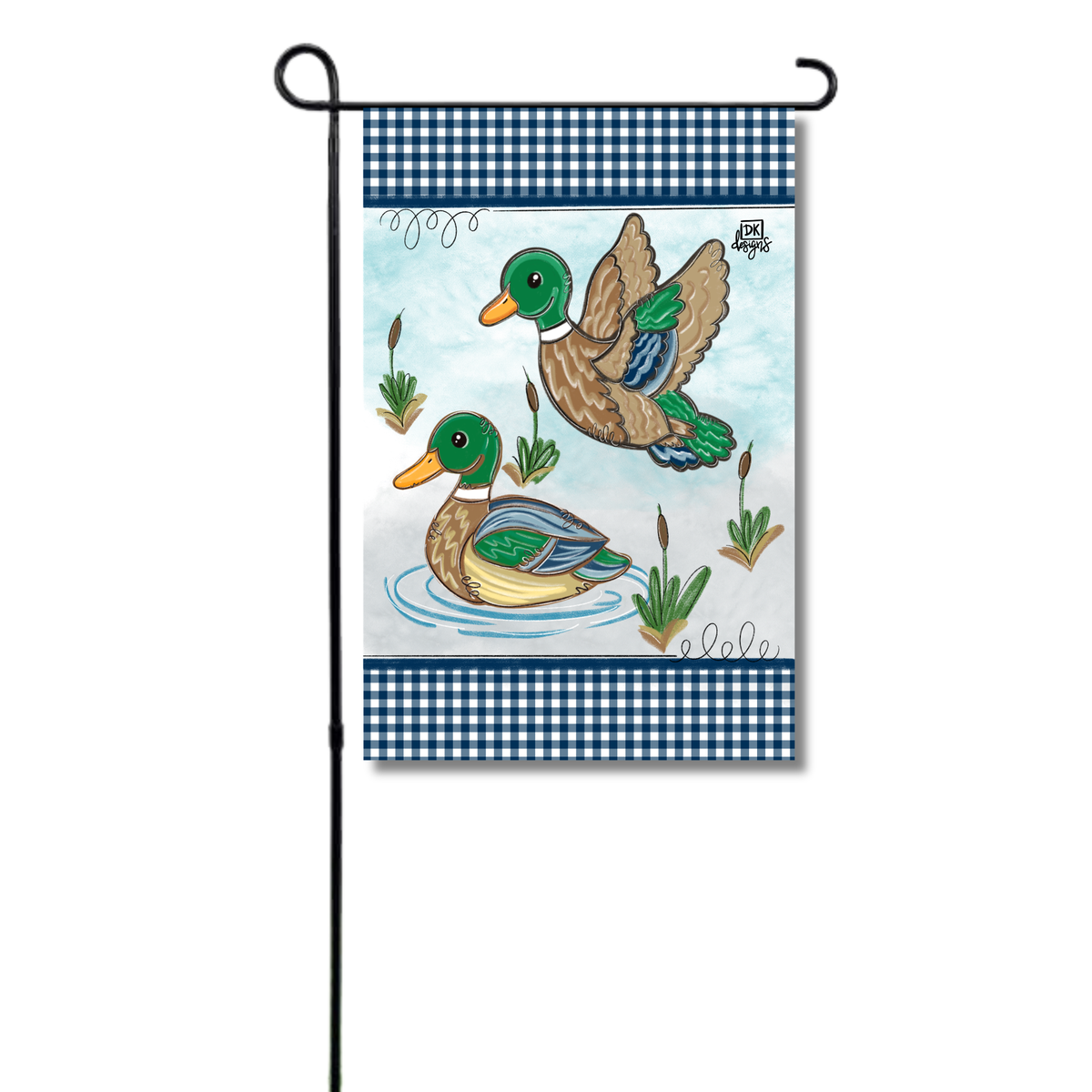 Flying Mallard Duck Garden Glam | Double-Sided Garden Flag