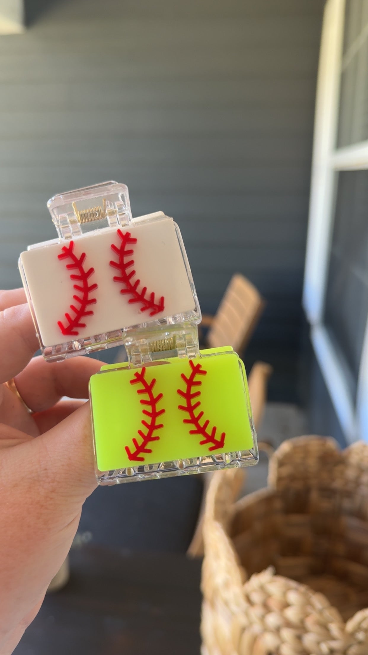 Baseball hair clip