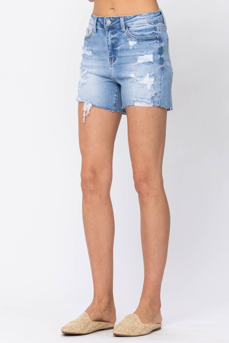 HI WAIST DESTROYED SHORTS