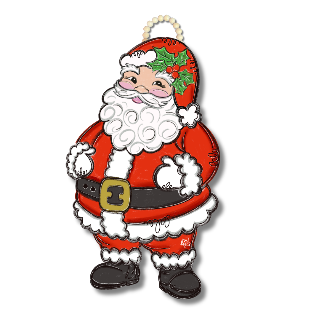Jolly Santa Claus Christmas Door Hanger