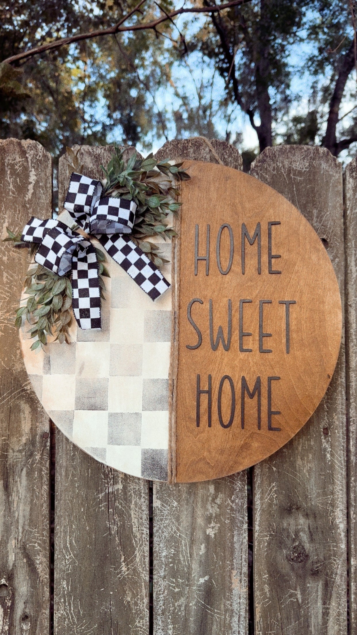 Distressed Checkered Home Sweet Home
