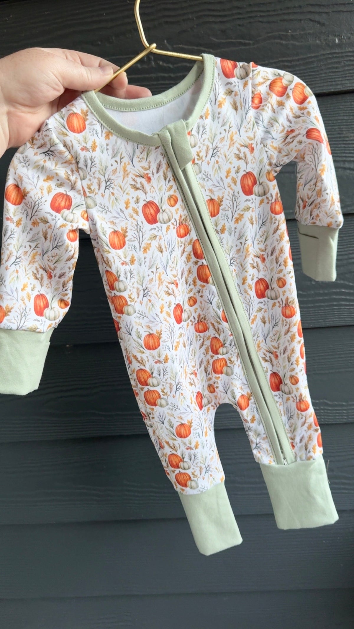 Fall Pumpkin Light Green Long Loungewear