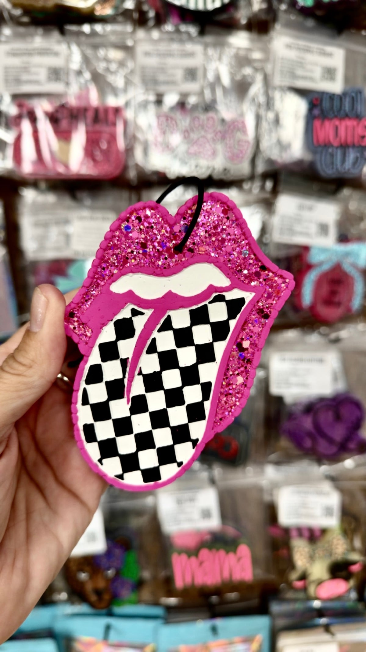 Beach Please Freshie- Pink/Checker Lips