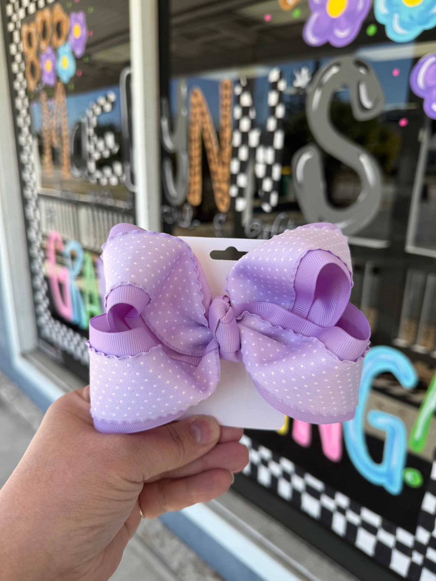 Purple with White Dots - Alligator Clip