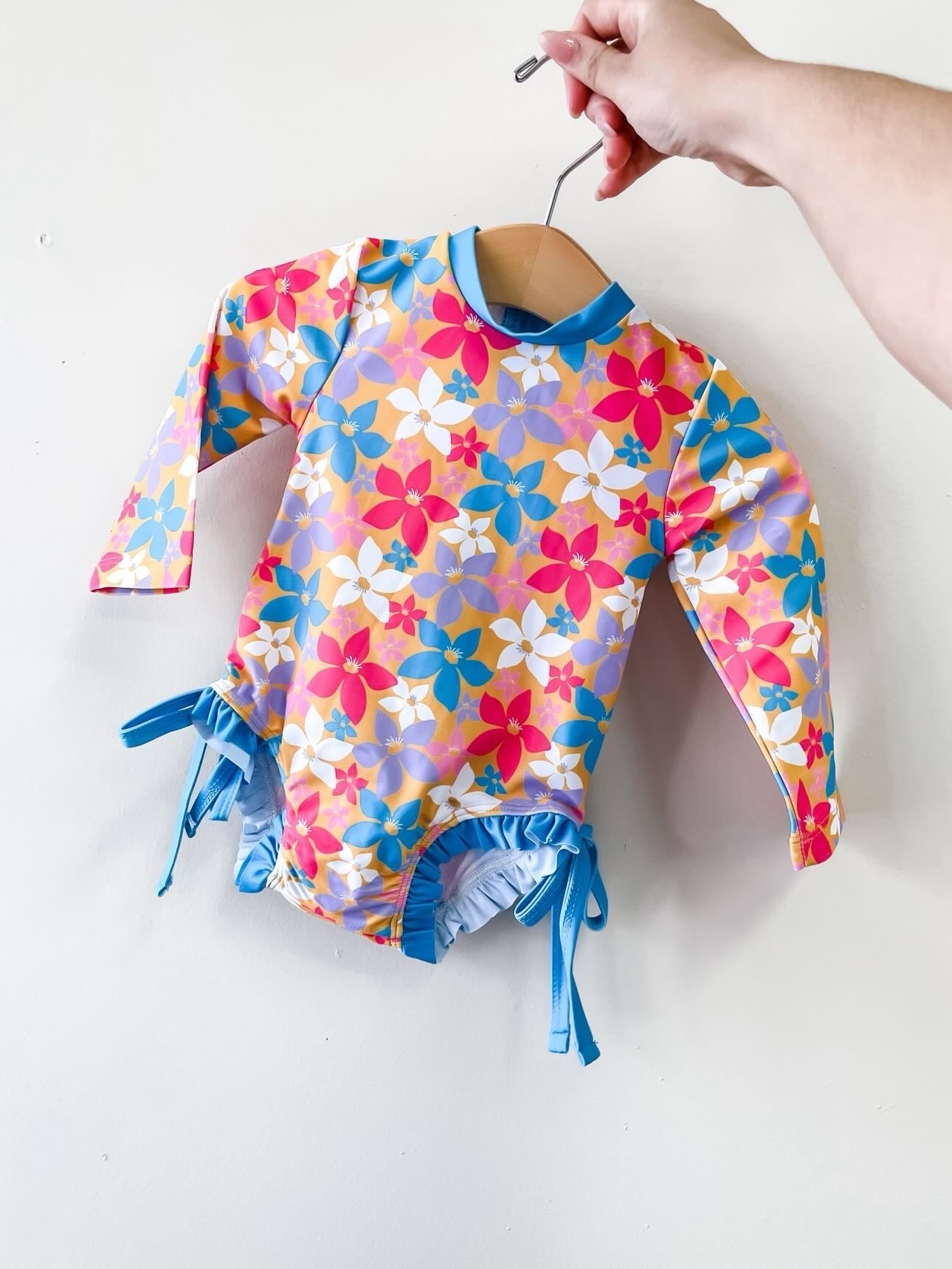 TTB Maui Floral Ruffle Swimsuit & Hat