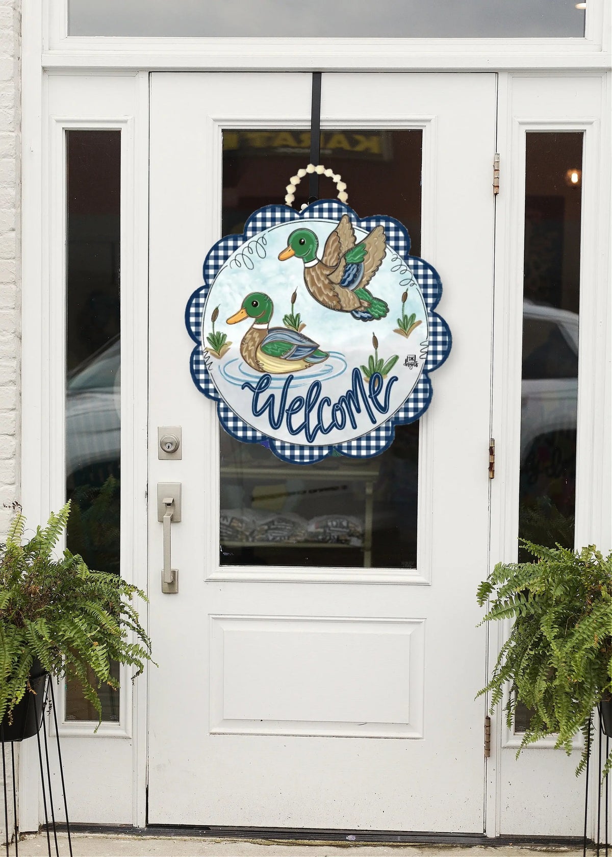Mallard Duck Scallop Welcome Door Hanger | Lake House Decor