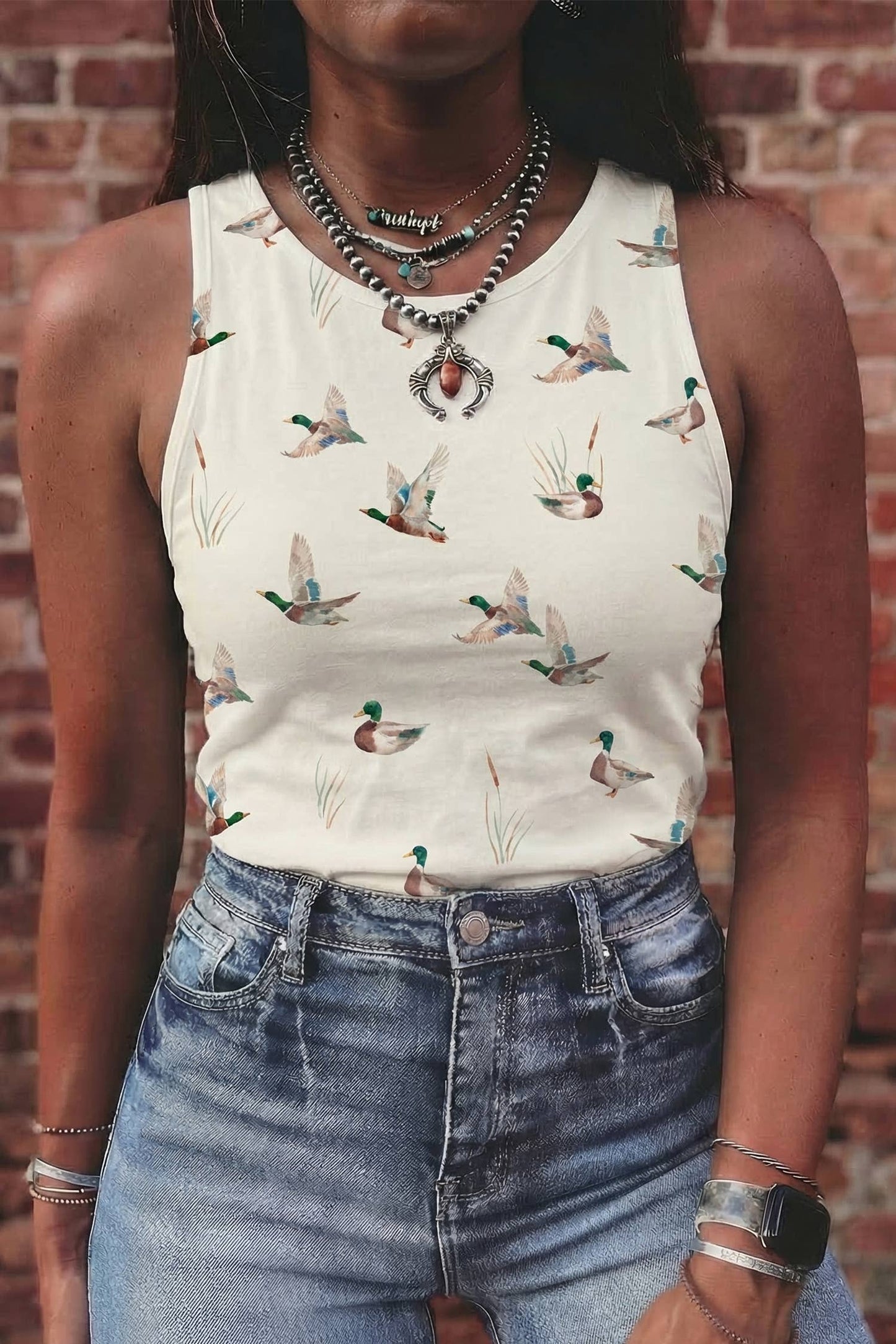 LDC Mallard Sleeveless Round Neck Tank Tops