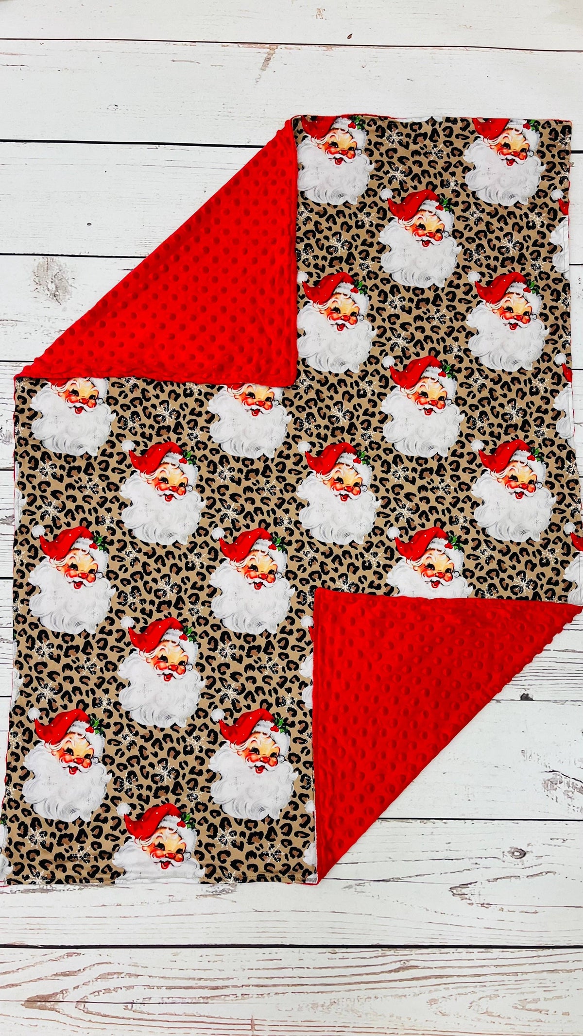 Baby Santa Cheetah Christmas Blanket