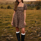DITSY FLORAL PUFF SLEEVE SQUARE NECK MINI DRESS