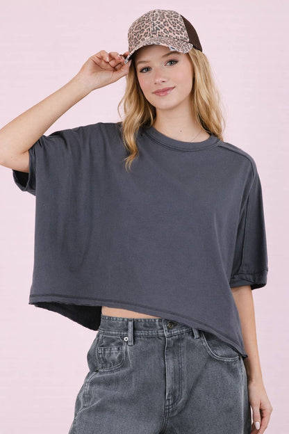 Oversized Crop Comfy Knit Top