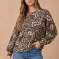 Oversized Mixed Print Sweater Knit Top