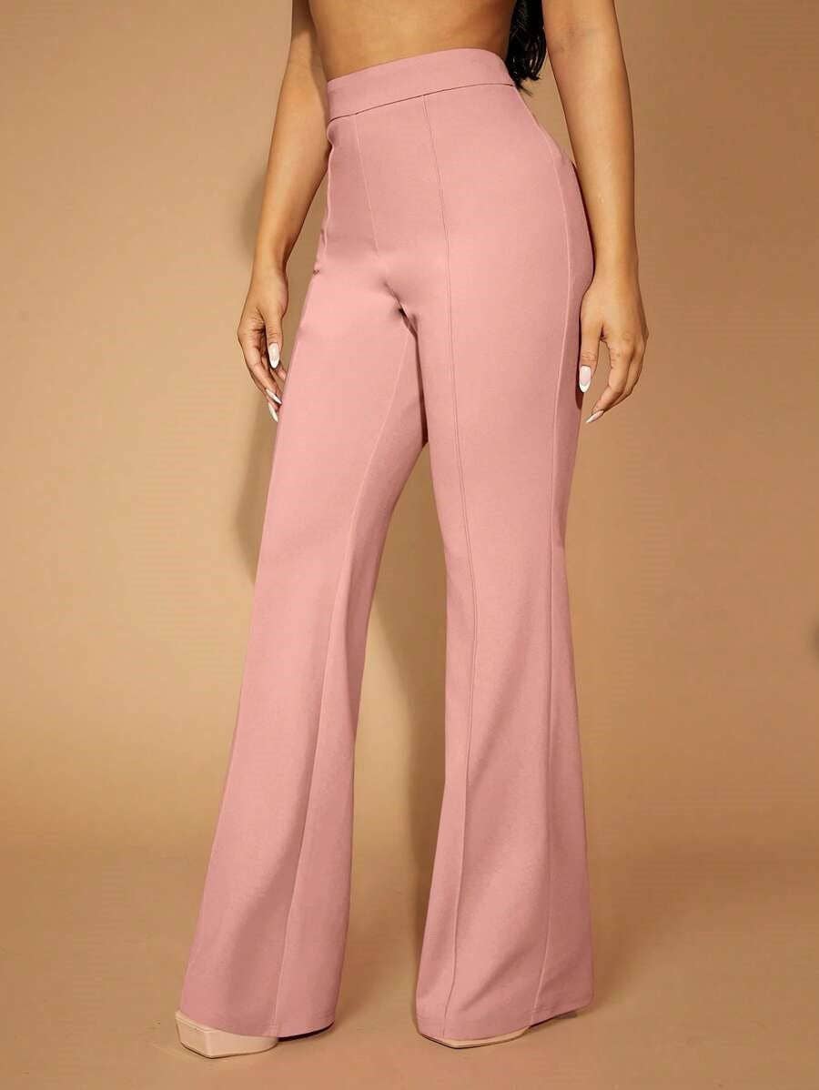 High Waist Straight Leg Pants Women's Work Trousers