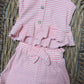 Abby Pink/White Striped Short set