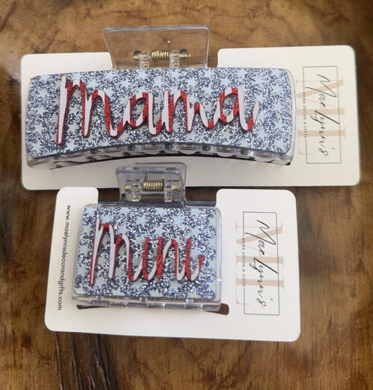 Mama & Mini Stars and Stripes claw clips