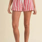 Denim Twill Striped Shorts