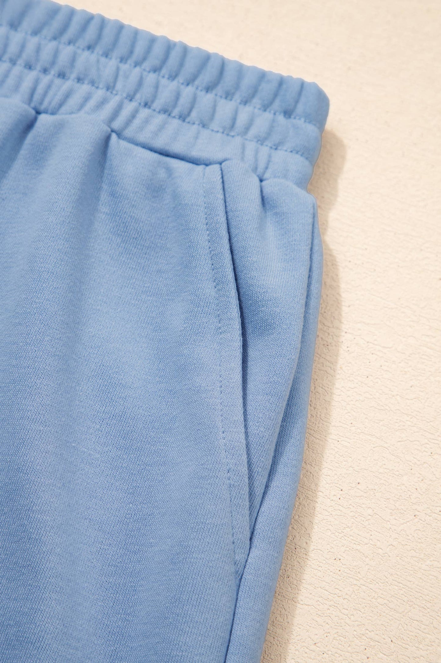 Textured Patchwork Raw Edge Short Set