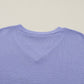 Waffle V Neck Short Sleeve Knit