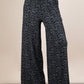 Leopard Print Wide Leg Pleated Pants