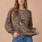 Oversized Mixed Print Sweater Knit Top