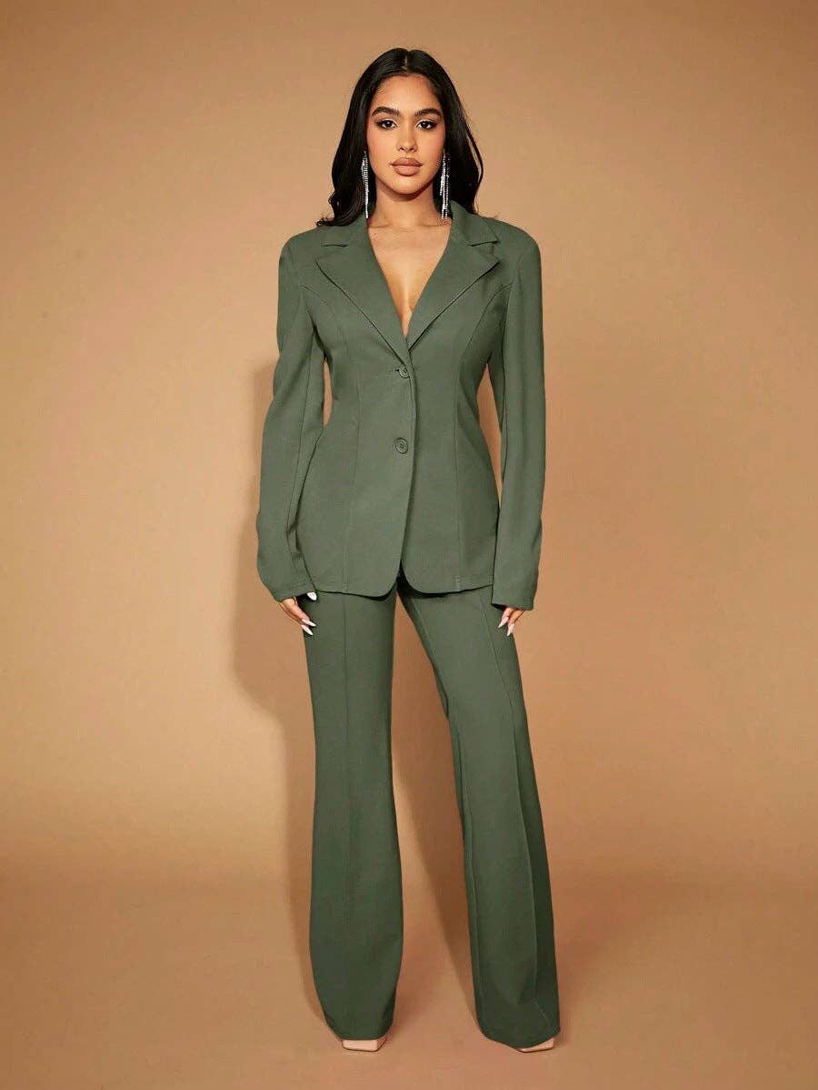 High Waist Straight Leg Pants Women's Work Trousers