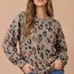 Oversized Mixed Print Sweater Knit Top
