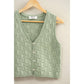 Basket Weave V-Neck Sleeveless Vest