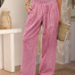 Gingham High Waist Wide Leg Pants with Pockets