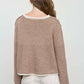 CONTRAST TRIM AND KNIT PATTERN LONG SLEEVE SWEATER