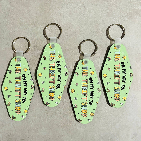 Motel Style Keychain, On My Way To The Thrift Shop