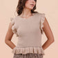 Ruffled Sweater Knit Top