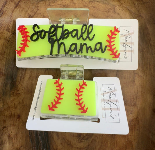 Softball hair clips