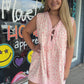 Pink Floral Sleeveless Romper