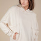 Sadie Raw Edge Cute Detail Hoodie Knit Top