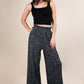 Leopard Print Wide Leg Pleated Pants