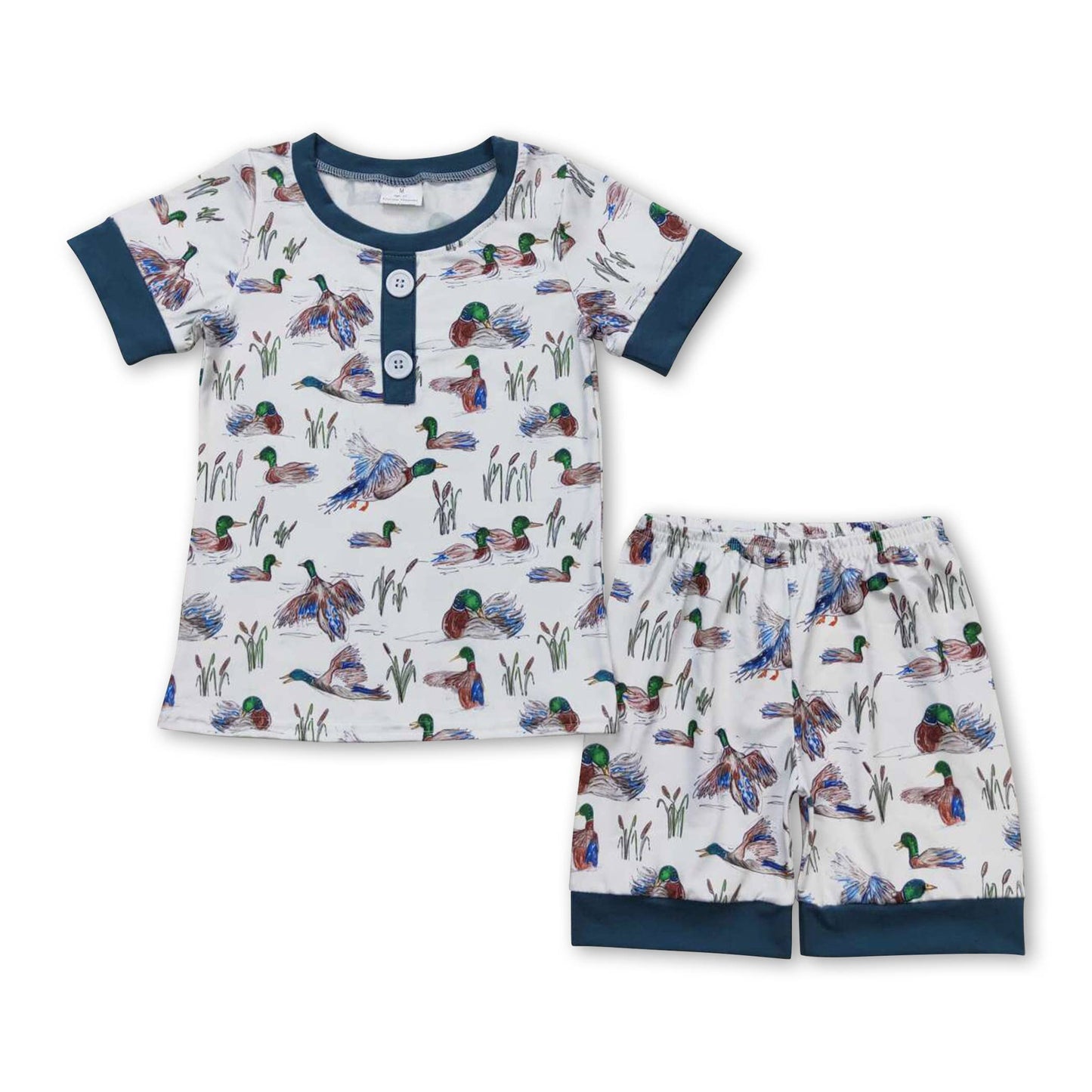 Flutter sleeves duck baby girls summer romper