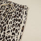 Khaki Leopard Wide Leg Cropped Pants