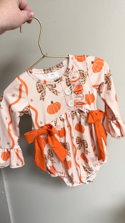 Pumpkin Bow Onesie