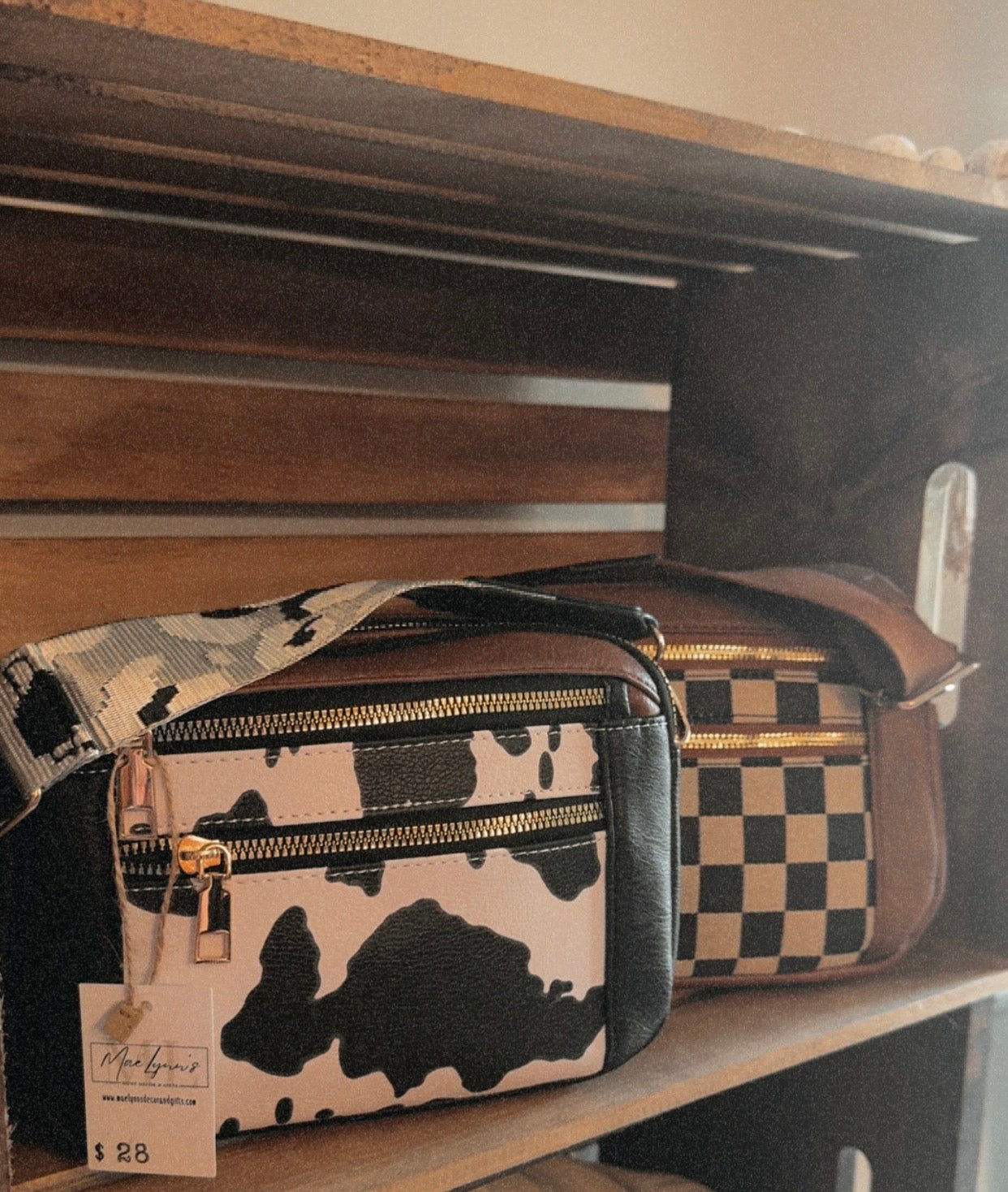 Color Blocked Multifunctional Zipper Crossbody Bag