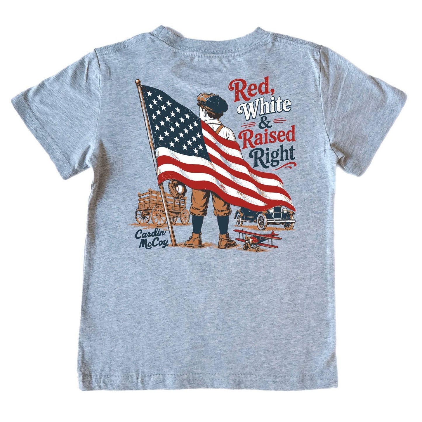 Kids' Red, White & Raised Right Short-Sleeve Tee