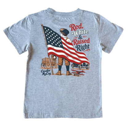 Kids' Red, White & Raised Right Short-Sleeve Tee